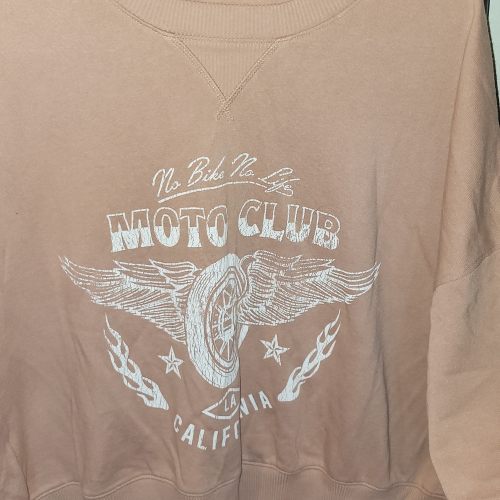Aeropostale moto club tan sweatshirt